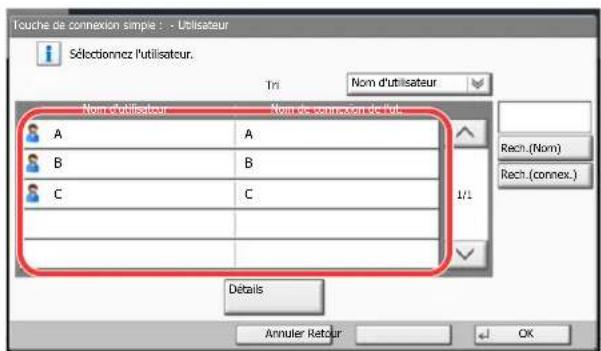 KYOCERA TASKalfa 7551ci - Spécification de l'utilisateur à partir des utilisateurs locaux - 1
