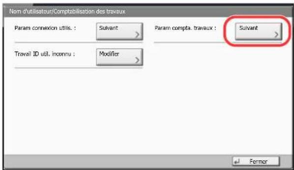 KYOCERA TASKalfa 7551ci - Appuyer sur [Suviantdans "Param compta.travaux". - 1