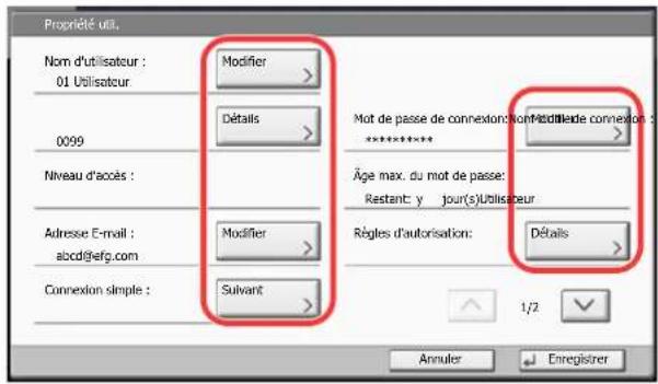 KYOCERA TASKalfa 7551ci - Modifier les propriétés utiliser. - 1