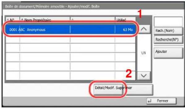 KYOCERA TASKalfa 7551ci - Visualisation/modification du contenu d'une boîte - 1