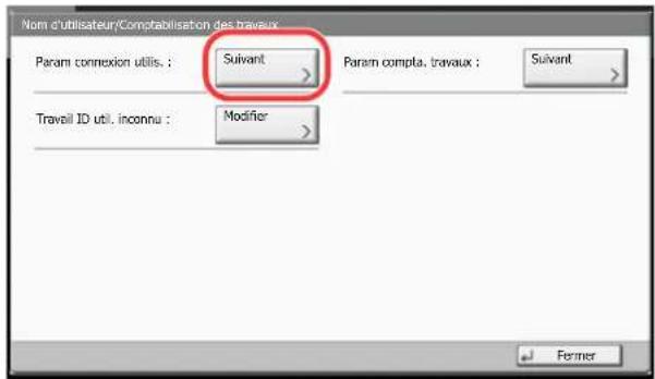 KYOCERA TASKalfa 7551ci - Appuyer sur [Suisant] dans "Param connexion utilis." - 1