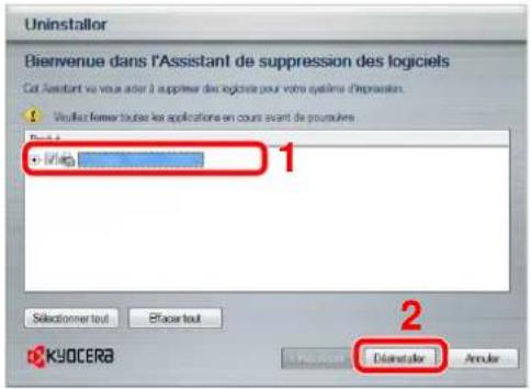 KYOCERA TASKalfa 7551ci - Désinstaller le logiciel. - 1