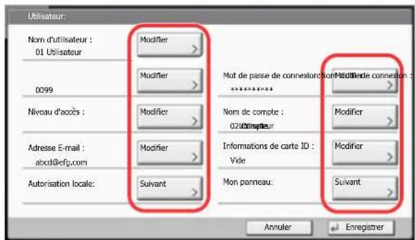 KYOCERA TASKalfa 7551ci - Entre les informations de l'utilisateur. - 1
