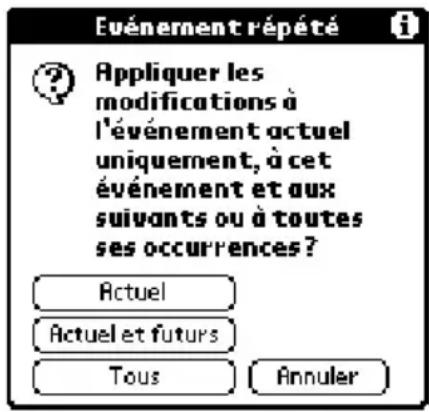 PALM m105 - Pour supprimer un événement récurrent : - 1