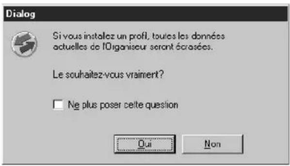 PALM m105 - Pour utiliser un profil lors de la première synchronisation sur un ordinateur Windows : - 1