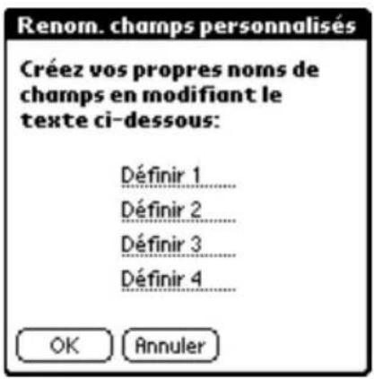 PALM m105 - Renom. champs personnalisés - 1