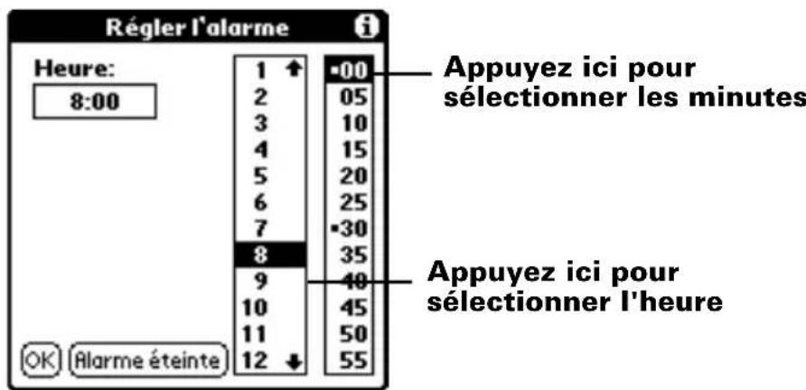 PALM m105 - Pour régler une alarme pour une note : - 1