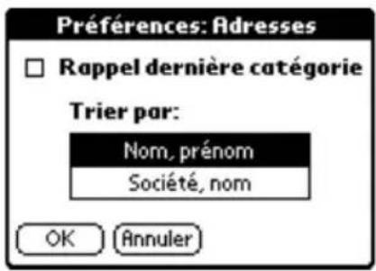 PALM m105 - Préférences - 1