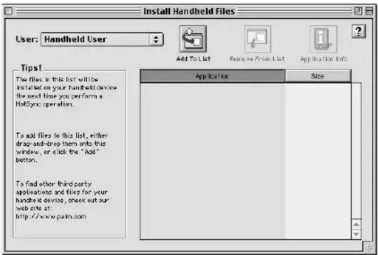 PALM m105 - Pour installer un logiciel tiers sur votre ordinateur de poche à l'aide d'un Macintosh : - 1