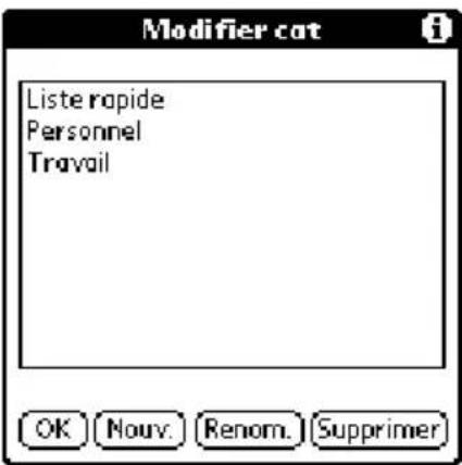 PALM m105 - Pour définir une nouvelle catégorie : - 2