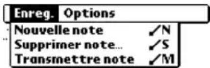 PALM m105 - Menus Enreg. - 2