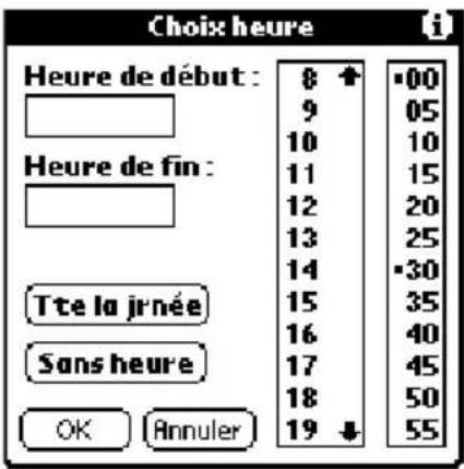 PALM m105 - Pour planifier un événement sans heure : - 1