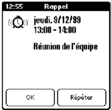 PALM m105 - Pour régler une alarme pour un événement : - 2
