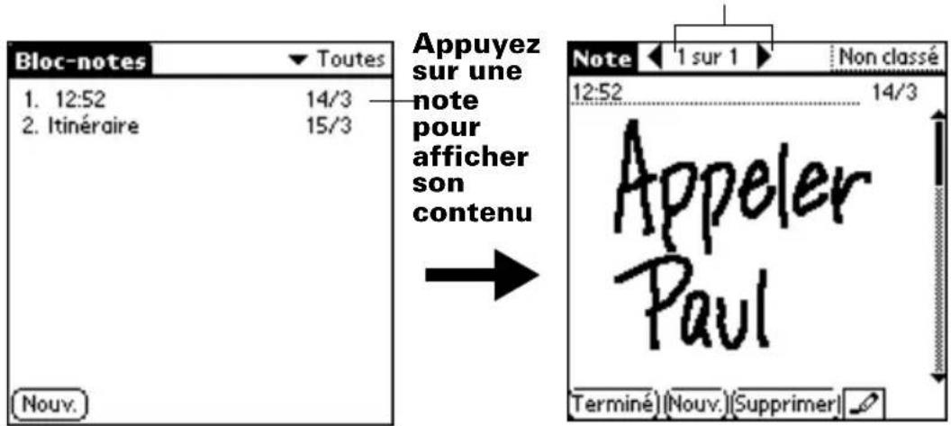 PALM m105 - Pour consulter une note : - 1