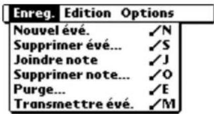 PALM m105 - Menu Enreg. - 1