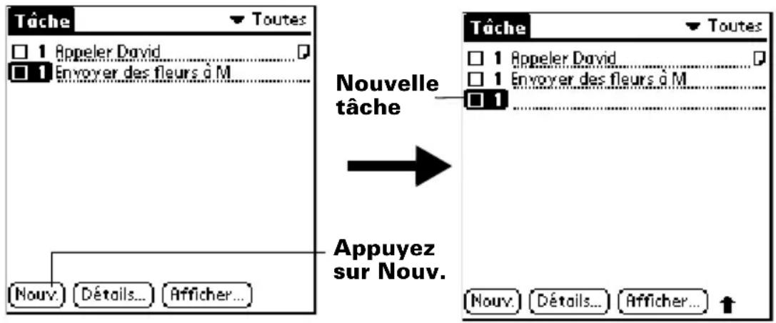 PALM m105 - Pour créer une tâche : - 1