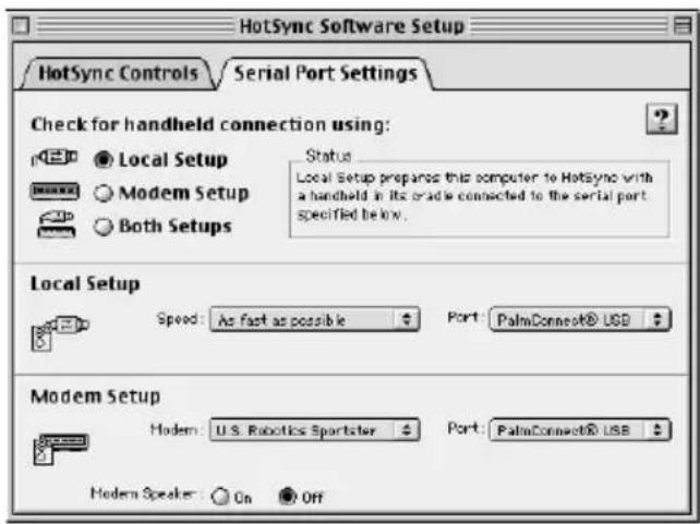 PALM m105 - Pour paramétrer les options HotSync sur un Macintosh : - 2