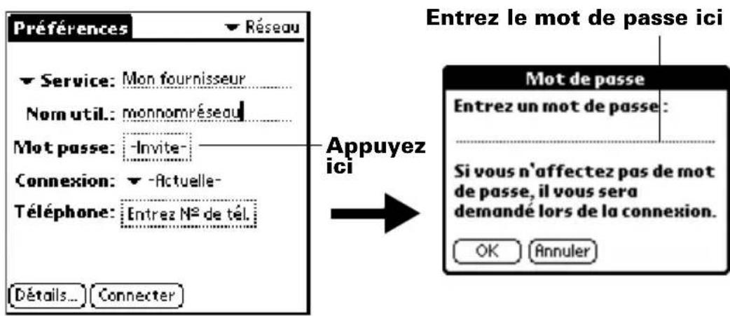 PALM m105 - Pour saisir un mot de passe : - 1