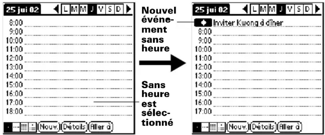 PALM m105 - Pour planifier un événement sans heure : - 2