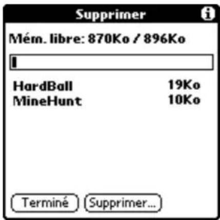PALM m105 - Pour désinstaller une application tierce : - 1