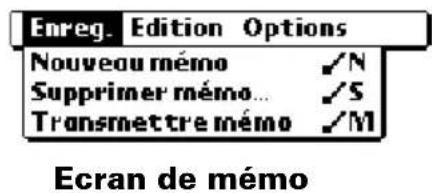 PALM m105 - Menus Enreg. - 2