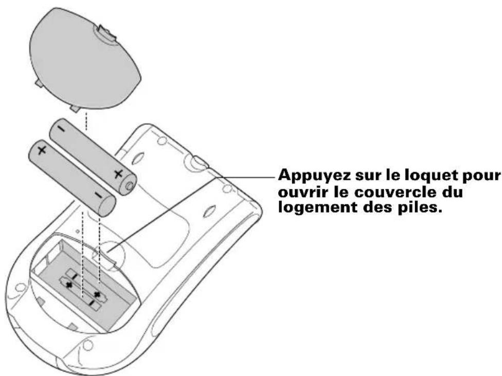 PALM m105 - Pour installer les piles : - 1