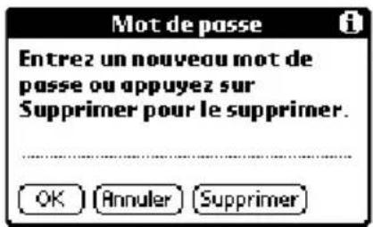 PALM m105 - Pour modifier ou supprimer votre mot de passe : - 2