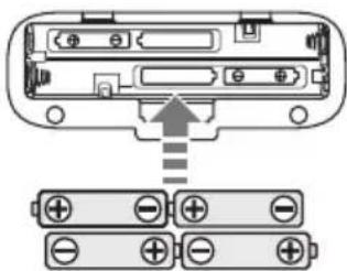 OMRON VIVA HBF222TEBK - Installez les piles avec la polarité appropriée en suivant les indications fournies à l'intérieur du compartiment des piles. - 1