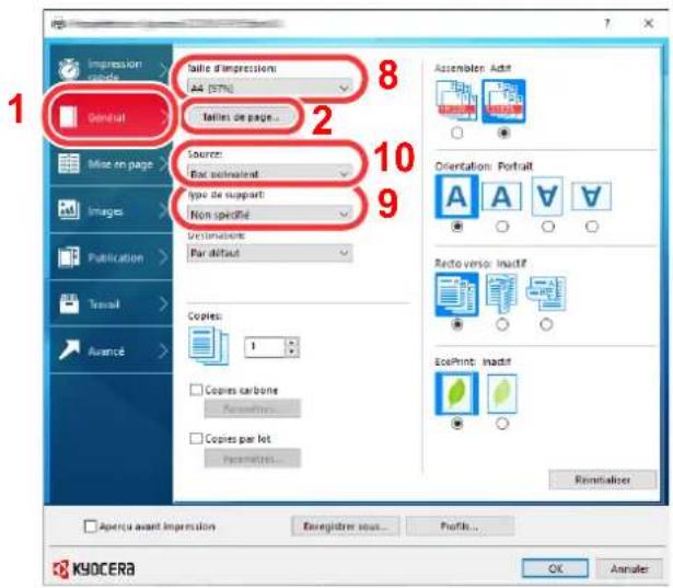 KYOCERA ECOSYS P4135dn - Enregistrer le format de papier. - 1