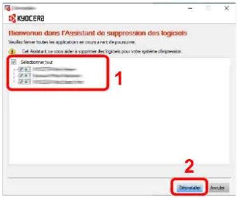 KYOCERA ECOSYS P4135dn - Désinstaller le logiciel. - 1