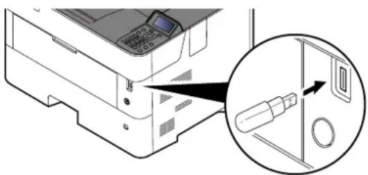 KYOCERA ECOSYS P4135dn - Brancher le lecteur USB. - 1
