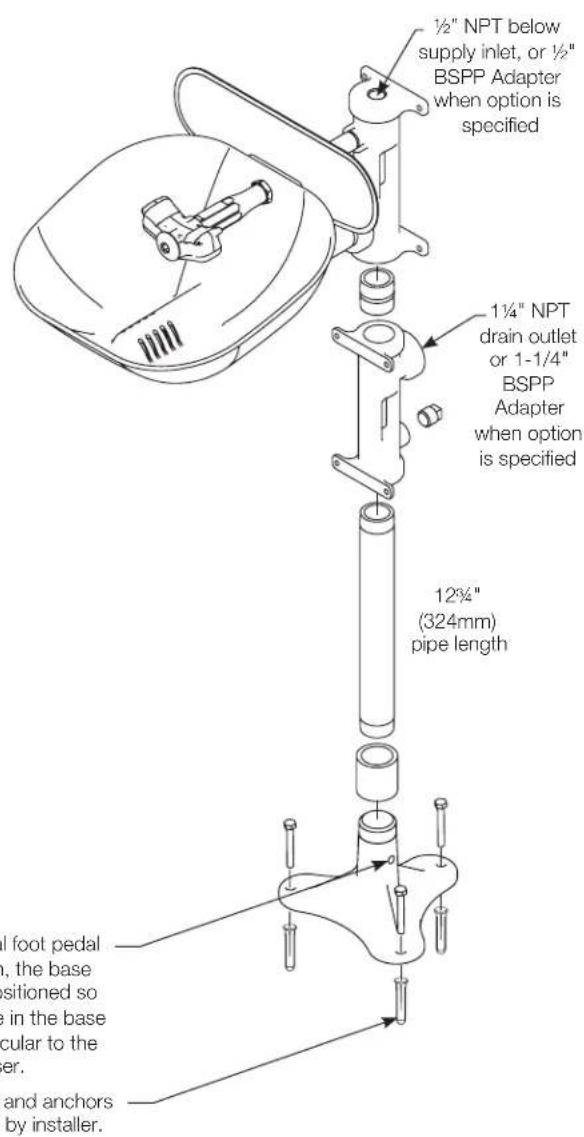 Bradley S19214EW - Assembly — Connect Base and Eyewash - 2