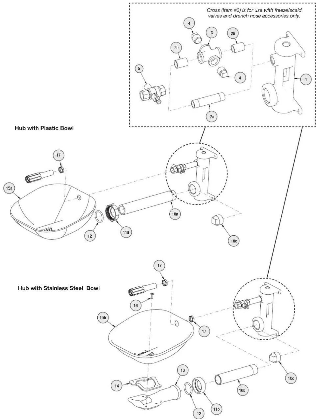 Bradley S19214EW - Assembly — Connect Base and Eyewash - 3