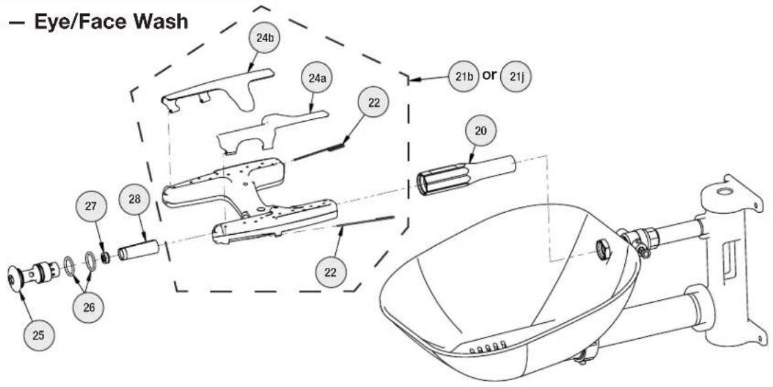 Bradley S19214EW - Assembly — Connect Base and Eyewash - 8