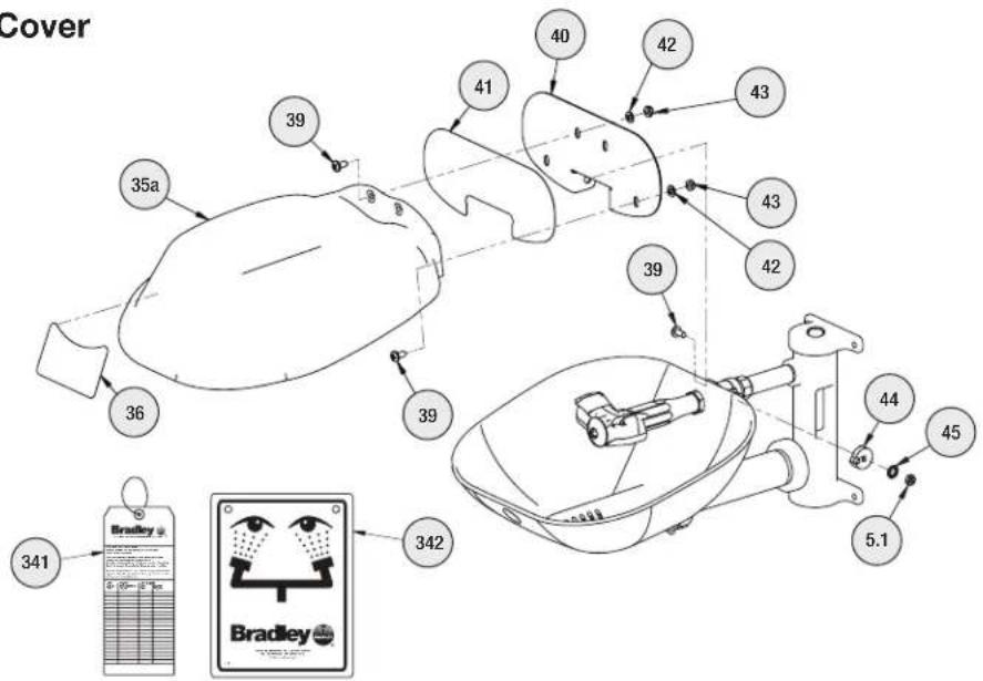 Bradley S19214EW - Assembly — Connect Base and Eyewash - 13