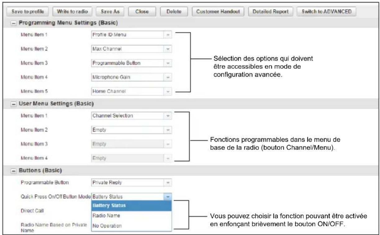 MOTOROLA DLR1020 - Instructions du MENU de BASE du CPS - 3