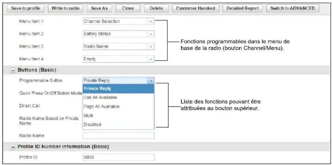 MOTOROLA DLR1020 - Instructions du MENU de BASE du CPS - 4
