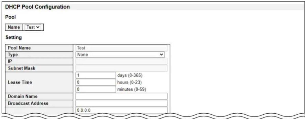 ICOM VESW8 - DHCP Pool Configuration - 1