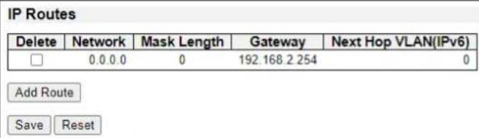 ICOM VESW8 - IP Routes - 1