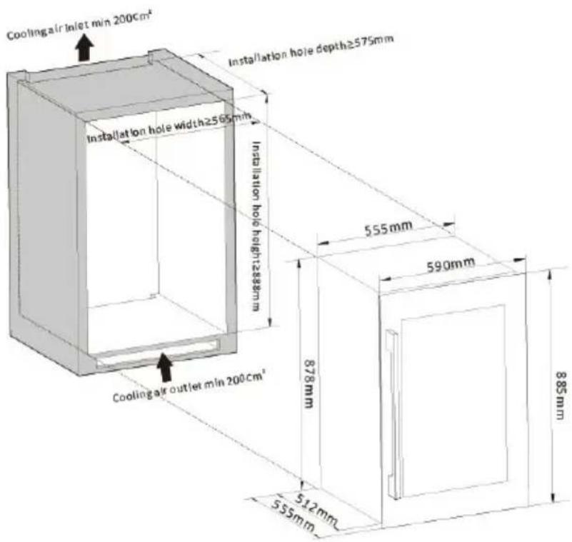 Witt WCI60882BG - WI6045H-1B24 avec porte ouverte - 2
