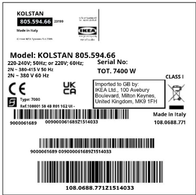 IKEA KOLSTAN 105.594.60 - Merkiplata - 1