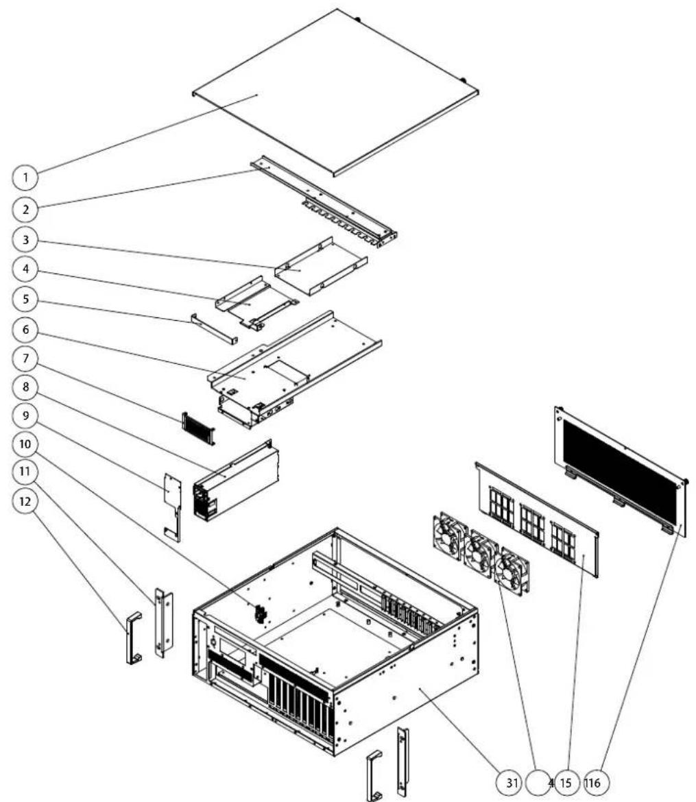 Advantech HPC7420 - A.1 Exploded Diagram & Parts List/ 分解图& 部件列表 /分解圖&零件表 - 1