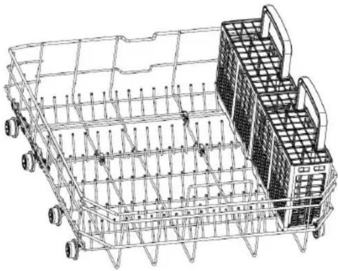 KENMORE Elite 14689 - Panier supérieur avec grille à gobelets - 7