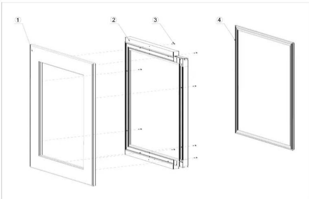 LE CHAI LBB240POV - Instalación del panel de la puerta - 1