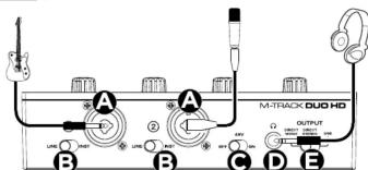 M-AUDIO Track Duo HD - BRANCHEMENTS - 1