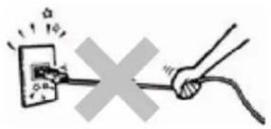 Diagram showing a hand holding a cable with a fuse, indicating electrical hazard or resistance.