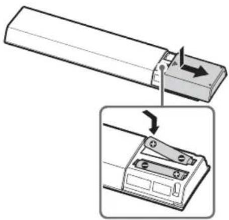 SONY KDL55W700B - Insérer les piles dans la télécommande - 1