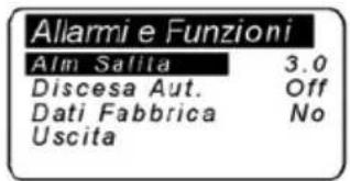 Lofrans Iris II - Menu Allarmi e Funzioni - 1