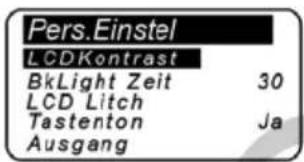 Lofrans Iris II - Einstellmenu - 1