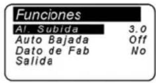 Lofrans Iris II - Menu de alarmas y unidades - 1